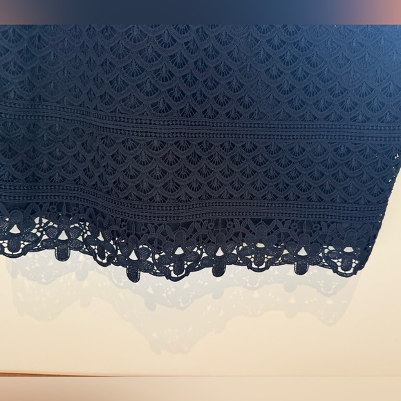Loft NWT dark navy blue crocheted dress size 8 - Picture 3 of 8